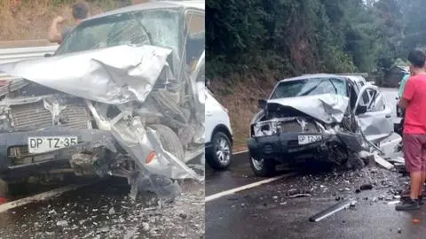 Colisión frontal se registra en concurrida ruta del Biobío