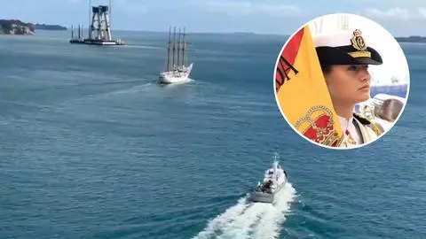 Princesa Leonor de España navega con resguardo de la Armada: Dos embarcaciones y un helicóptero la escoltan
