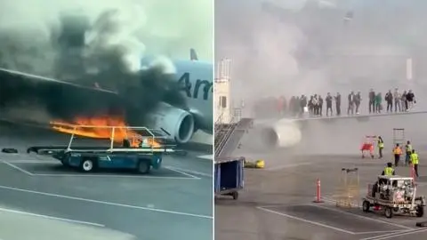 Pasajeros debieron ser evacuados por el ala: Incendio afectó a avión tras aterrizar de emergencia en el aeropuerto de Denver