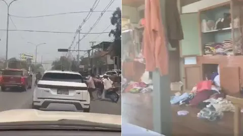 Videos captaron la intensidad del devastador terremoto que afectó a Tailandia, Myanmar y el sudeste asiático