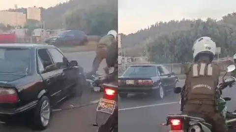 Detienen a sujeto que intentó atropellar a carabinero frente al Teatro Biobío durante evento de tuning