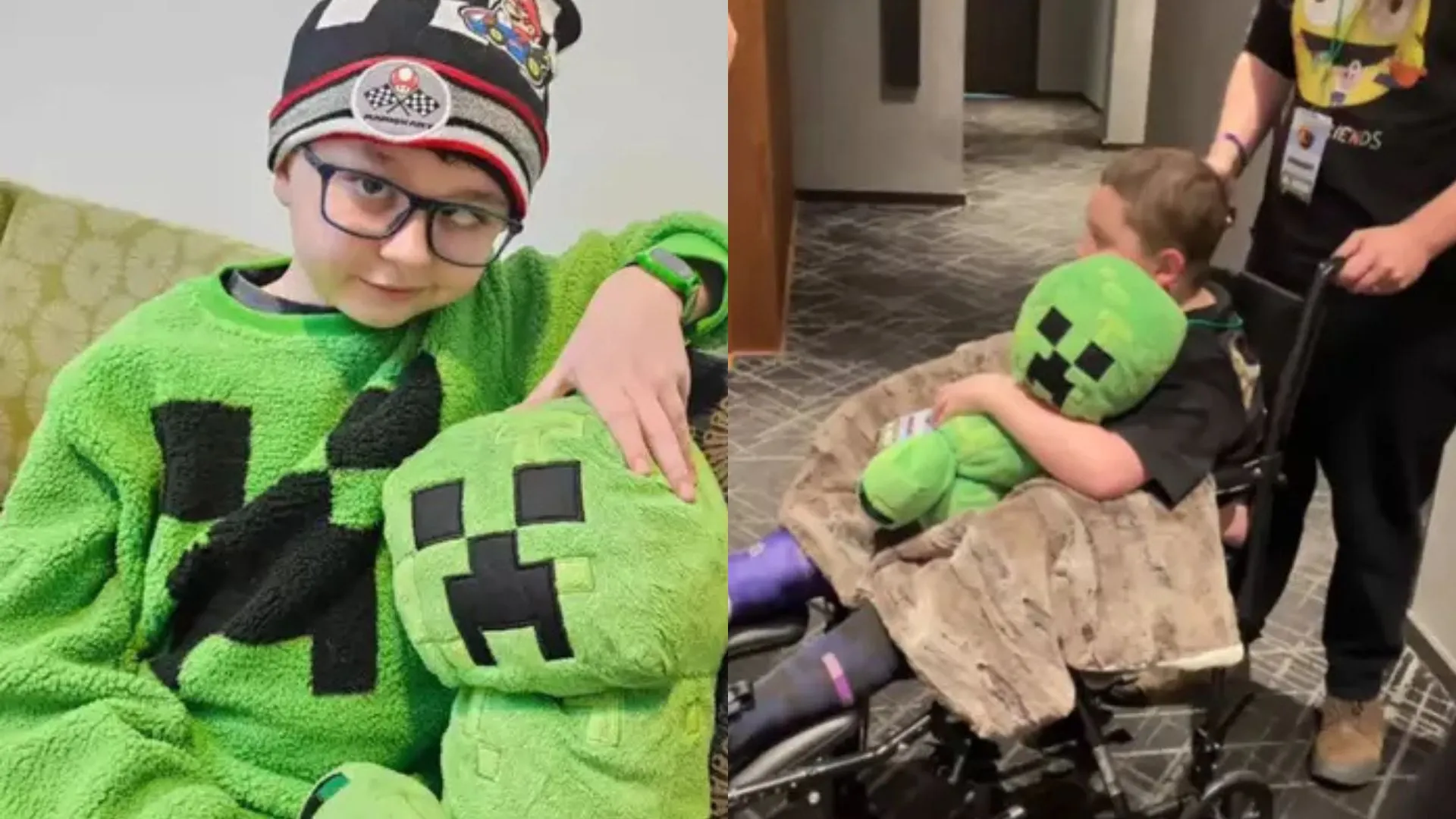 Pequeño con cáncer cumplió su deseo de ver la película de Minecraft y conocer a los actores antes de morir