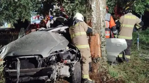 Vehículo chocó contra un árbol: Conductor y acompañante fallecen tras grave accidente en sector rural de Futrono