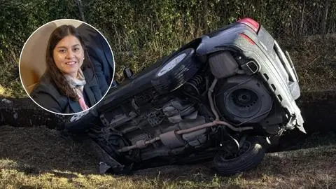 Diputada Karen Medina sufre accidente de tránsito en la Región del Biobío: Vehículo terminó volcado
