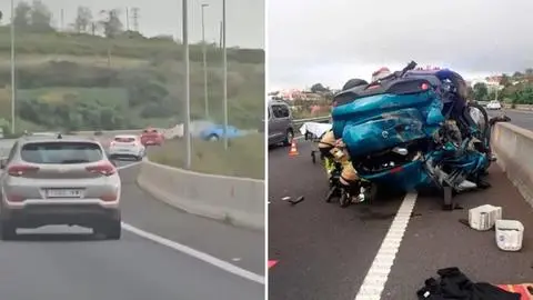 Captan grave accidente provocado por conductor que adelantaba en zigzag a alta velocidad en plena autopista en España