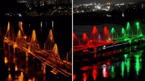 Comenzó prueba de luces en el nuevo puente ferroviario sobre el Río Biobío entre Concepción y San Pedro de la Paz