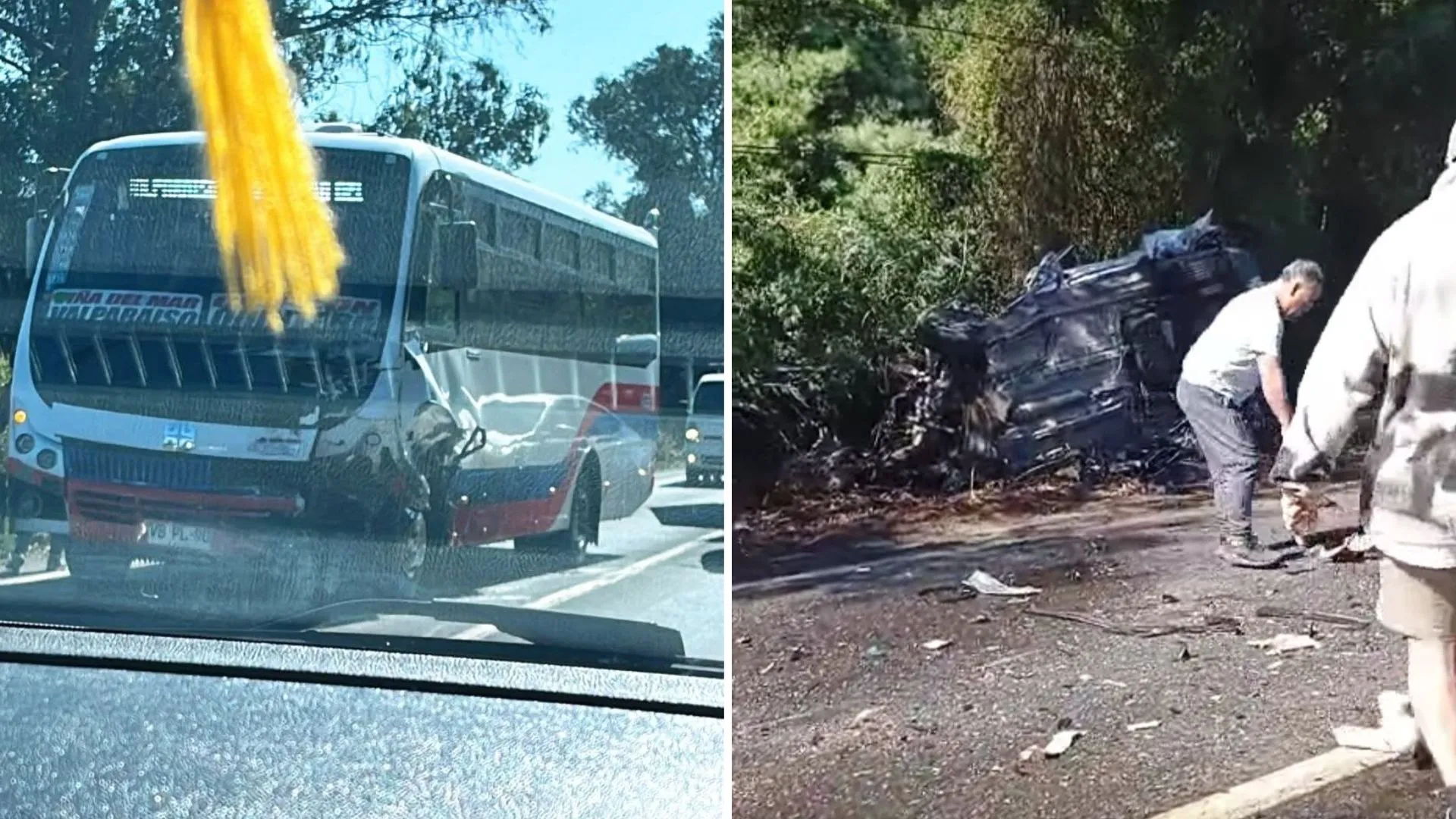 Joven de 23 años fallece y ocho personas resultan heridas tras colisión entre un microbús y un automóvil en ruta de Quintero