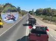 Multitudinaria despedida de los pescadores en Constitución: Caravana llegó a ser de más de 200 vehículos