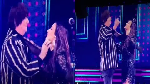 Álvaro Henríquez sorprende a Myriam Hernández con “coqueto piquito” en histórico show en el Nacional