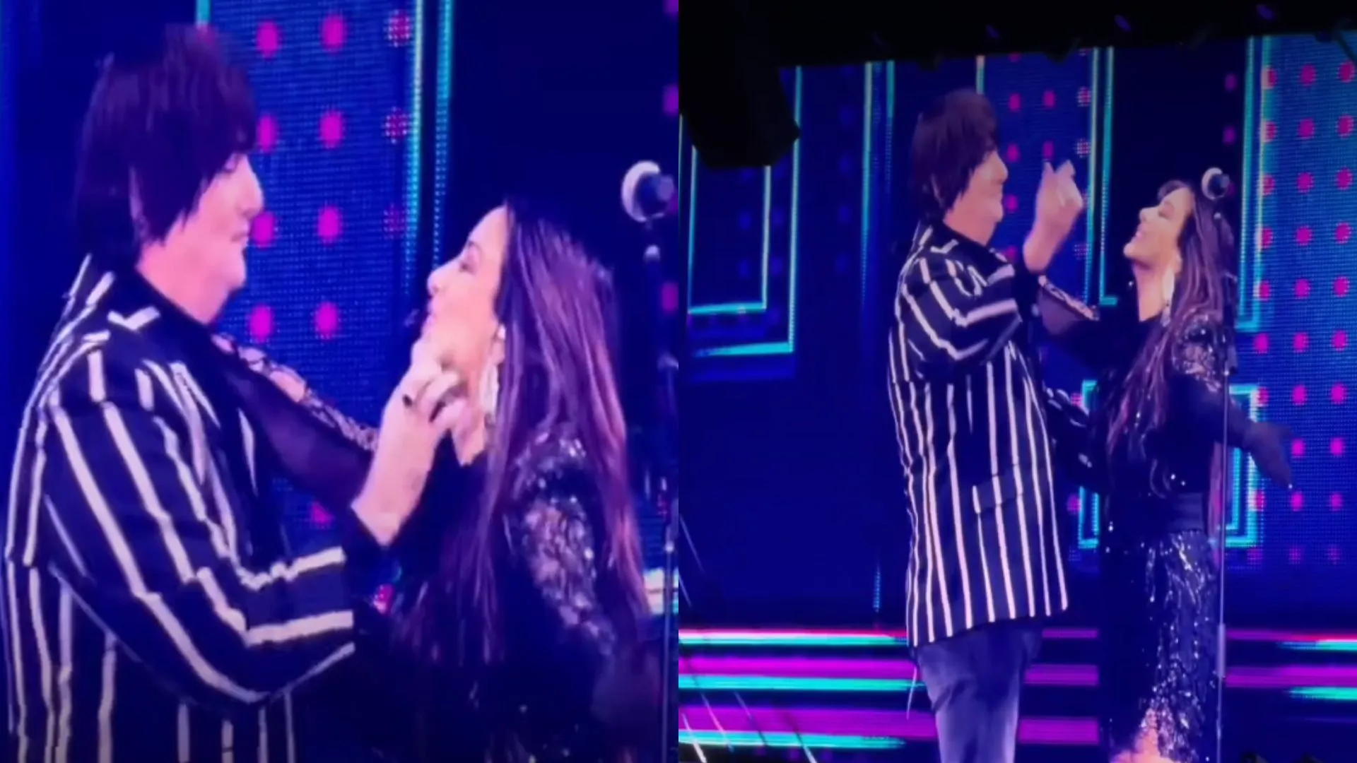 Álvaro Henríquez sorprende a Myriam Hernández con “coqueto piquito” en histórico show en el Nacional
