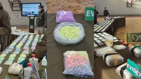 Operación “Cristal Azul” en el Biobío terminó con la mayor incautación de metanfetamina de la historia en el sur de Chile