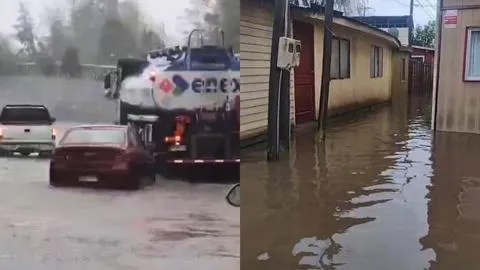 Reportan diversos sectores anegados tras fuerte lluvia en el Gran Concepción