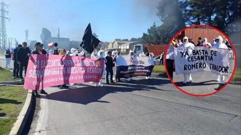 Trabajadores de PacificBlu marchan en Hualpén y exigen renuncia de autoridades por crisis en ley de pesca