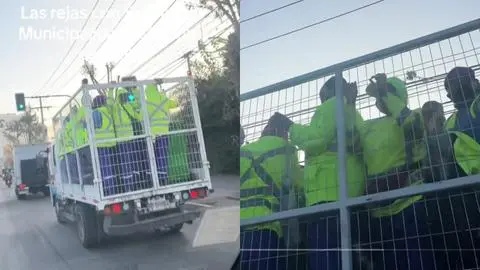 Indignante trato de trabajadores en Estación Central: Eran trasladados de pie en la parte trasera de un camión abierto