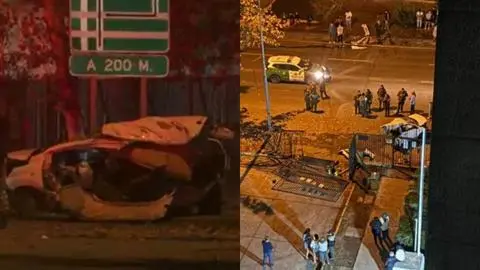 Fatal accidente en Estación Central: Automóvil se partió en dos tras chocar
