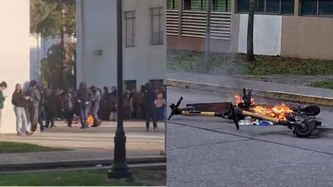 Incendian scooters eléctricos en la Universidad de Concepción: crece la tensión tras nueva protesta estudiantil