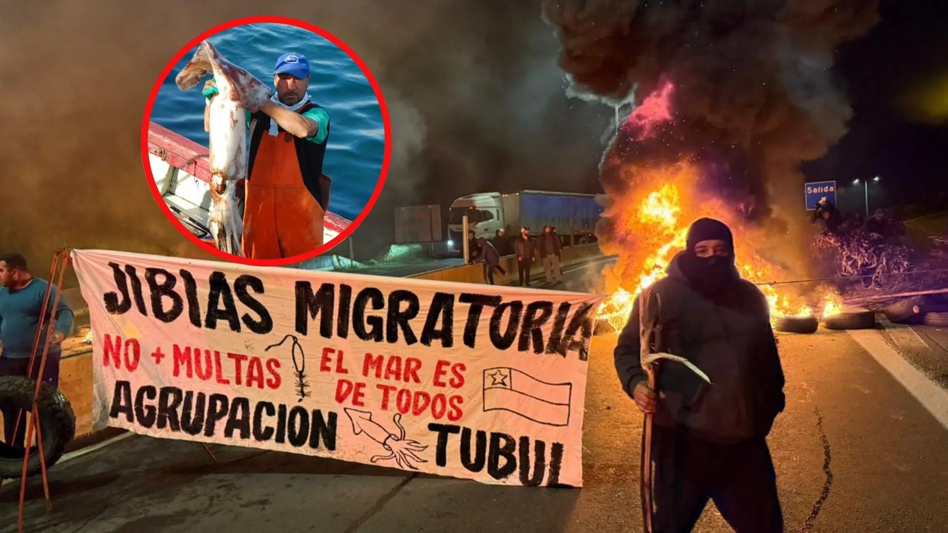 Pescadores de Lebu exigen que se detengan las multas por perseguir la Jibia