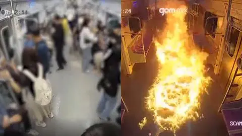 Adulto mayor prendió fuego a vagón de metro en Corea del Sur con pasajeros en su interior