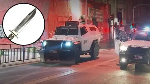 Persecución y amenazas con sables artesanales deja cinco detenidos en Santiago