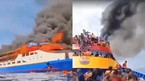 Incendio en barco deja al menos cinco muertos y cientos de evacuados en Indonesia