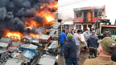 Mega incendio en Concepción: 10 viviendas han resultado quemadas y 50 personas afectadas