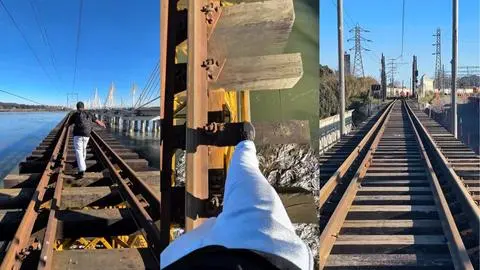 Influencers se graban cruzando viejo Puente Ferroviario caminando: Autoridades condenan actuar