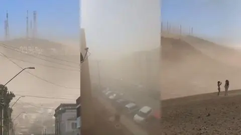 Nueva emergencia en Arica: Registran tormenta de polvo con vientos de hasta 50 km/h