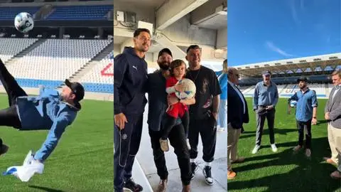 Abrazó a Gary Medel e hizo una ‘chilena’: Presidente Boric visita nuevo estadio de Universidad Católica