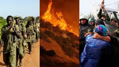 Guerra, incendios masivos y represión sistemática: Las principales noticias internacionales con escasa cobertura mediática