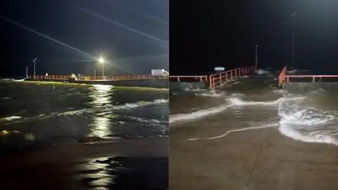 Registran aumento de oleaje en Isla Santa María: Sumergió muelle parcialmente