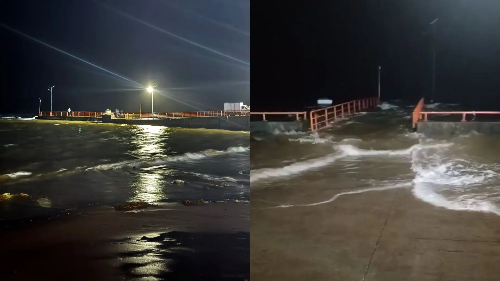 Registran aumento de oleaje en Isla Santa María: Sumergió muelle parcialmente