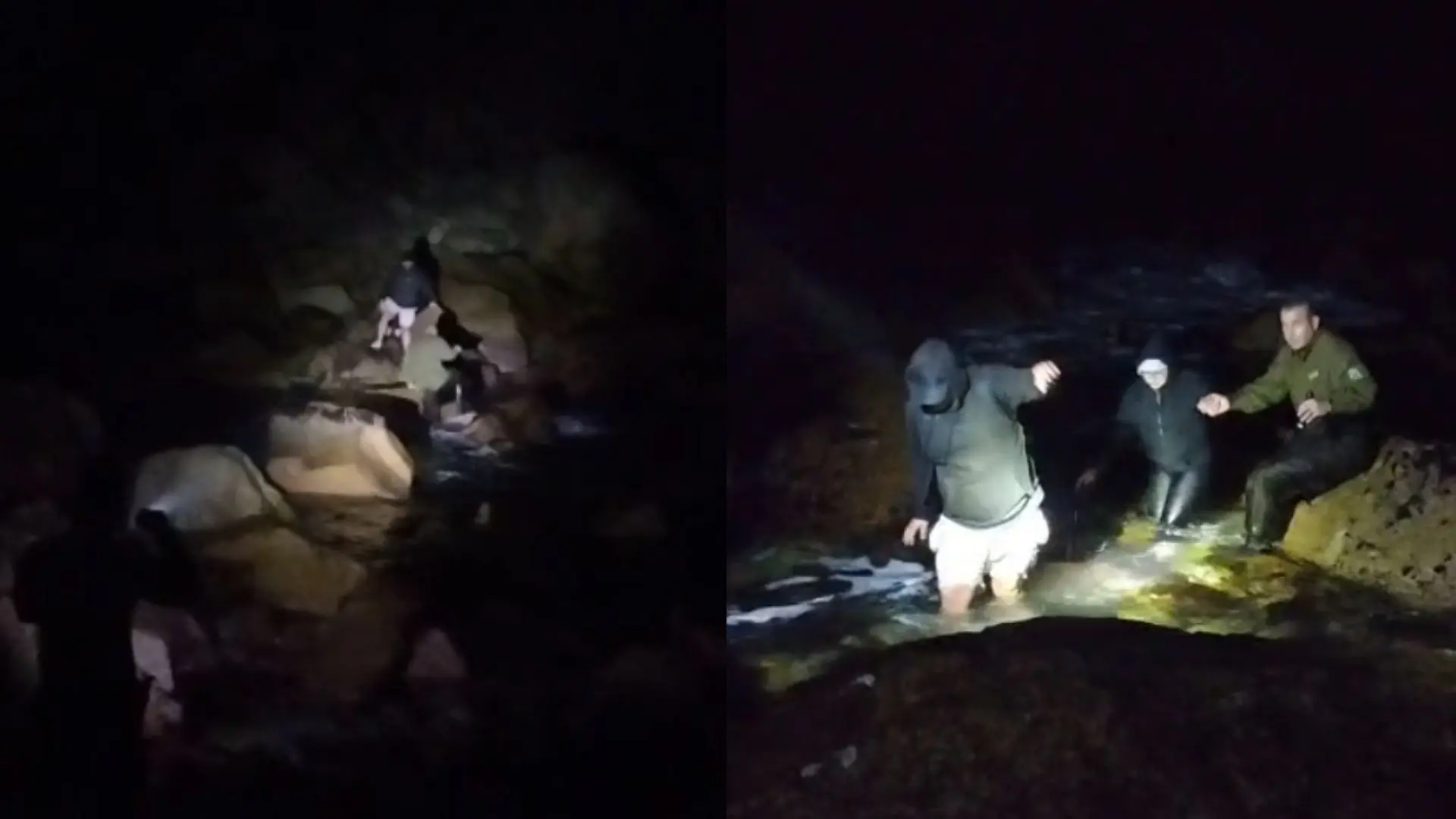 Carabineros rescata a dos personas desde roqueríos en Playa Ramuntcho de Hualpén