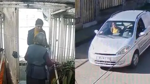 Cámara capta indignante situación en Lota: Mujer pidió un vaso de agua para entrar a una casa a robar joyas y pensión de adulta mayor