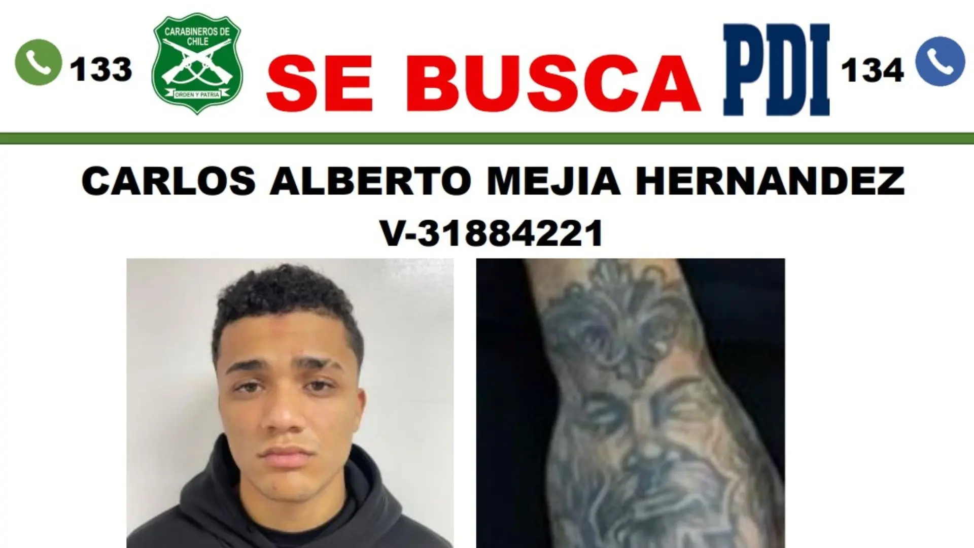 Aseguran que sicario venezolano liberado por error ya estaría fuera de Chile