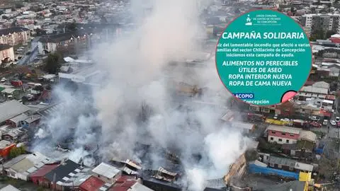 Vecinos inician campaña solidaria en apoyo de las familias afectadas por el mega incendio en Concepción