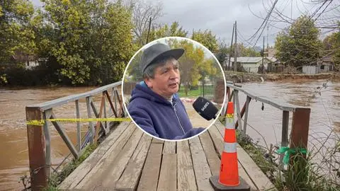Vecinos evacuan ante crecida del río Andalién en Concepción y claman soluciones para contener el caudal
