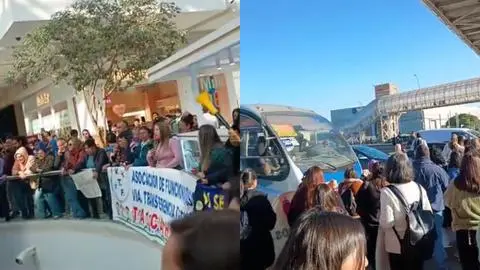 Acusan falta de pago de sus descuentos: Trabajadores de la educación protestan en el Mall del Trébol y cortan autopista a Talcahuano