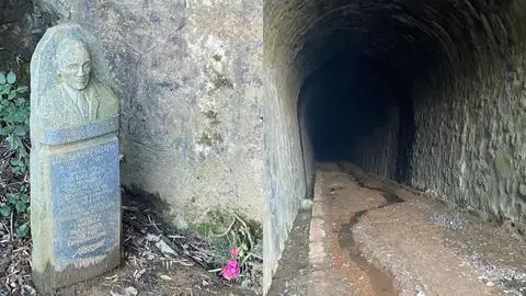 “El Señor del Túnel”: La desconocida historia del busto que resguarda el viejo sistema ferroviario en Tomé