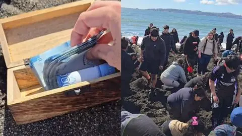 Hasta $500 mil de regalo: Influencer enterró “cofres del tesoro” con dinero para quienes los encontraran en Caleta Lenga
