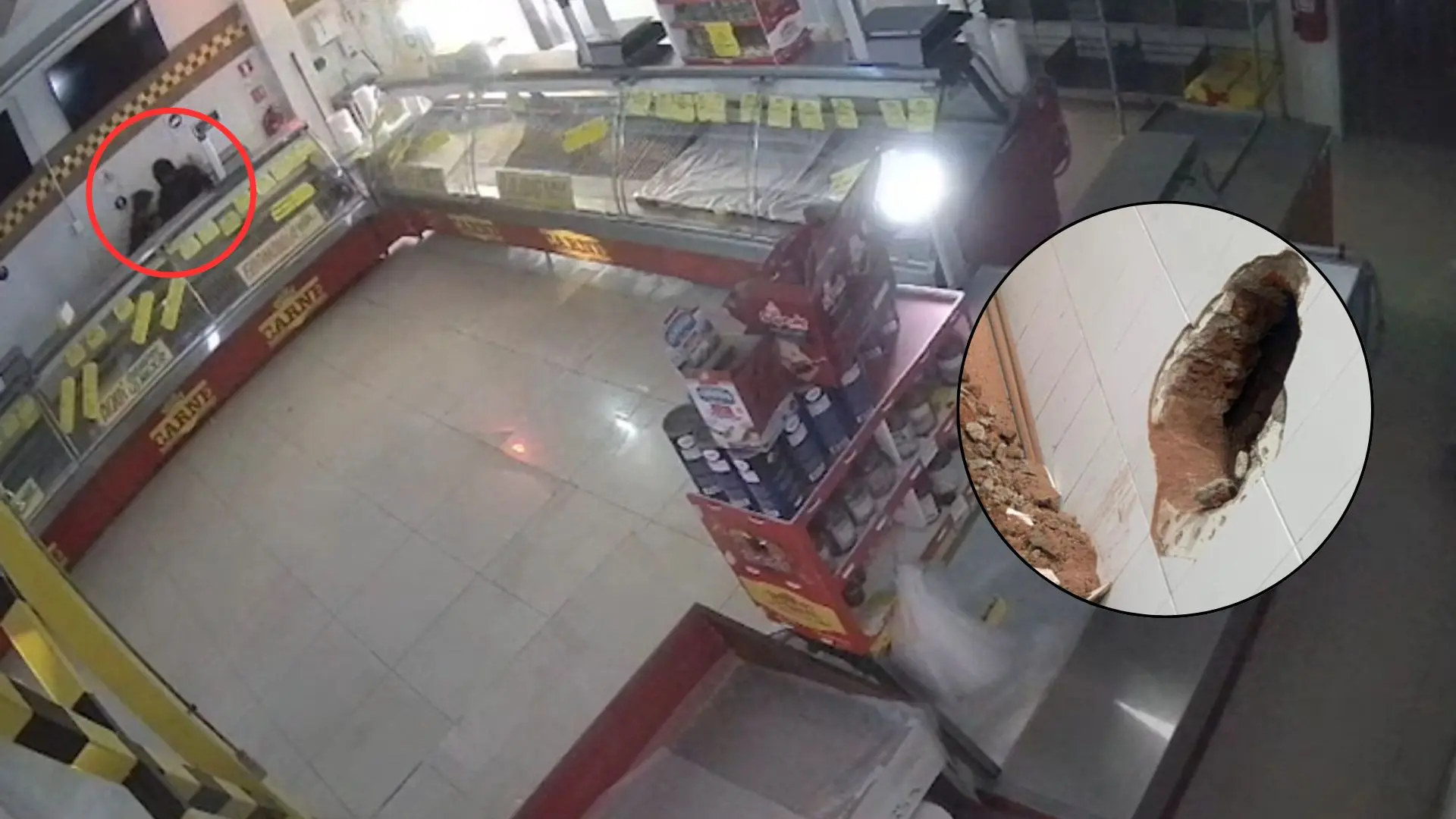 Delincuentes roban carnicería en La Reina: Crearon un agujero en la pared para ingresar