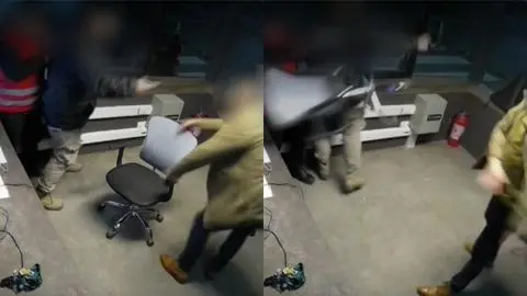 Registran violenta agresión a guardia de condominio en Chicureo: Sujeto le lanzó una silla