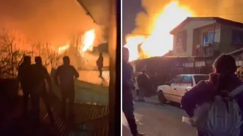 Incendio deja al menos dos viviendas destruidas y una tercera con daños en Coronel