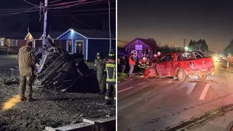 Dos personas fallecidas y una herida grave deja accidente de alta energía en ruta de Puerto Montt