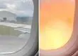 Pasajeros captan momento exacto en que motor de avión de Latam explota mientras despegaba en aeropuerto de Colombia
