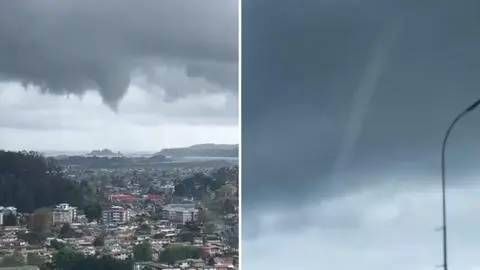 Registran paso de tromba marina en el Gran Concepción: Fue captada en Lenga y San Pedro de la Paz