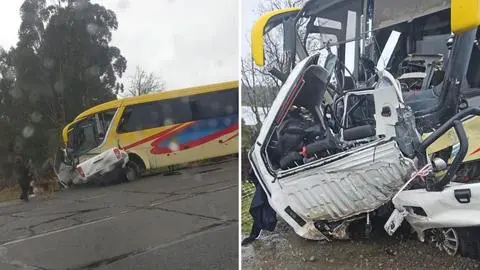 Colisión entre bus con pasajeros y camioneta deja dos personas fallecidas y 20 heridos en la Ruta 5 Sur a la altura de Ancud