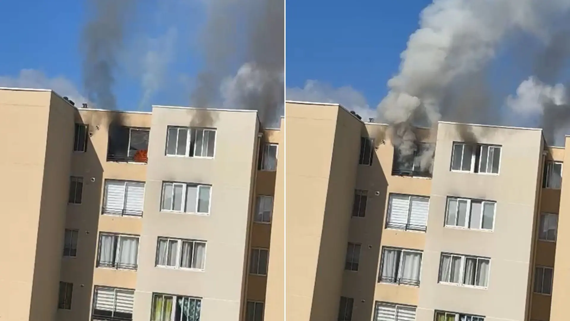 Incendio de departamento en quinto piso deja una persona lesionada en Concepción