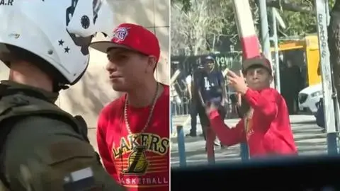 Apedrean a equipo de CHV durante operativo policial por celulares robados en Barrio Franklin
