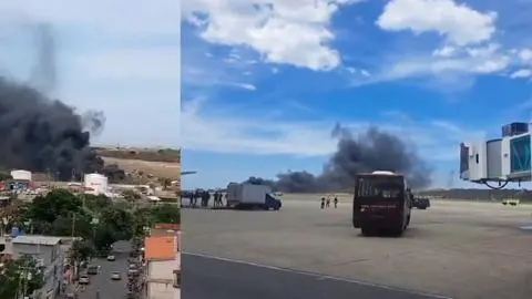 Se estrella jet privado en en el Aeropuerto de Maiquetía en Venezuela
