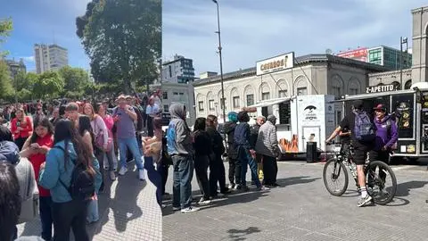 Influencers penquistas regalan churros, completos y handrolls en la plaza de Concepción